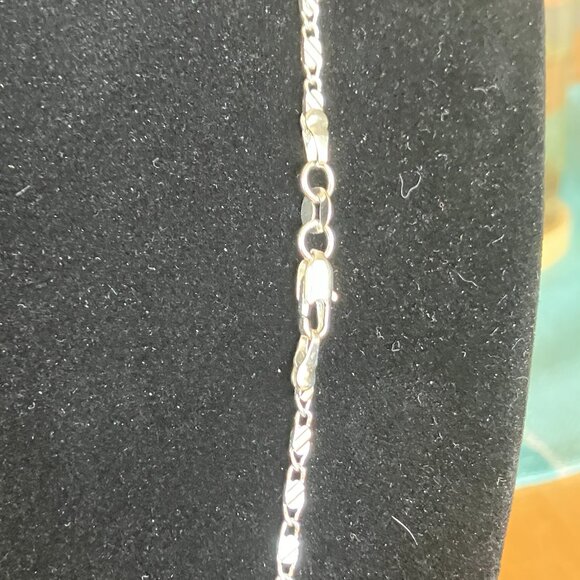 3MM Flat Chain Silver Plated Necklace - Picture 3 of 4